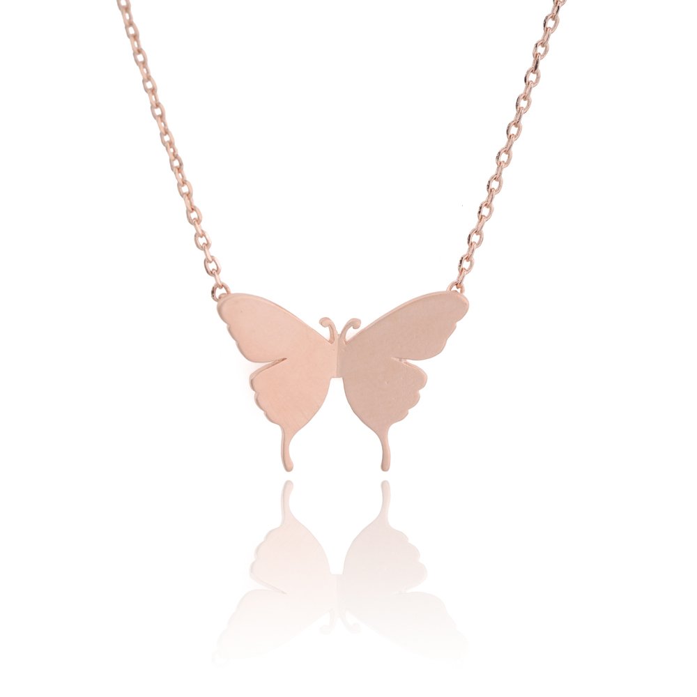 My Very Best Butterfly Necklace_Just When The Caterpillar Thought her Life was Over, she Began to Fly. rose gold plated brass