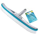 U. S. Pool Supply Professional 18" Aluminum Wall & Floor Pool Brush with Nylon Bristles and EZ Clip Handle
