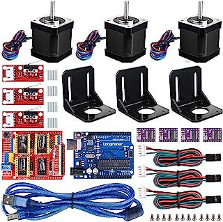 3D Printer CNC Controller Ardiuno CNC kit with for ArduinoIDE,Longruner GRBL CNC Shield Board+RAMPS 1.4 Mechanical Switch Endstop DRV8825 A4988 Stepper Motor Driver Nema17 Stepper Motor LKB02,Black