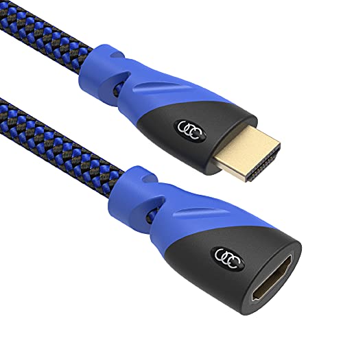 High-Speed HDMI Extension Cable - 1.5 Feet 2 Pack - Male to Female 4k HDMI Extender - 1.5ft