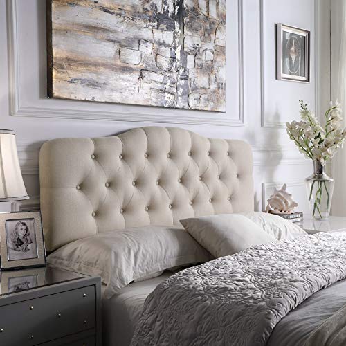 Book Cover Rosevera Givanna Upholstered Panel Headboard, Twin, Beige