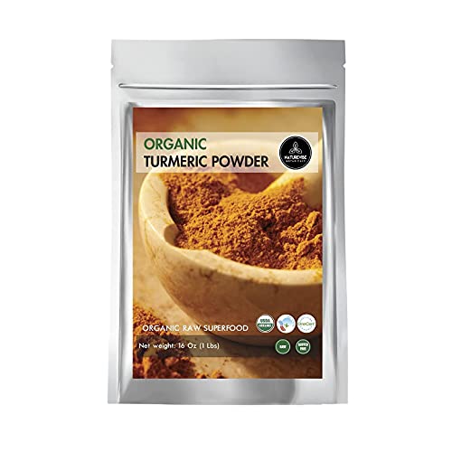 Premium Quality Organic Turmeric Root Powder with Curcumin (1lb), Gluten-Free, Non-GMO & Keto Friendly (16 ounces) | Immunity Booster | Indian Seasoning. [Packaging May Vary]