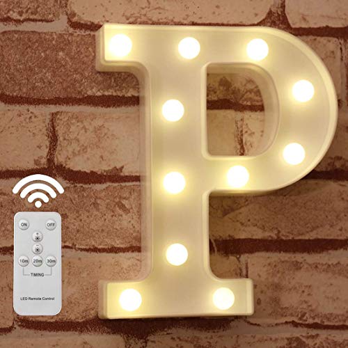 Pooqla LED Marquee Letter Lights Alphabet Light Up Sign for Wedding Home Party Bar Decoration P