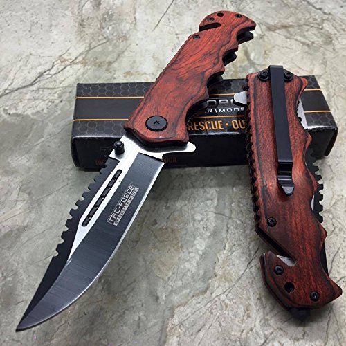 Tac Force G'Store Vintage Wooden Handle Pocket Hunting Tactical Hunting Handy Knife (Original)