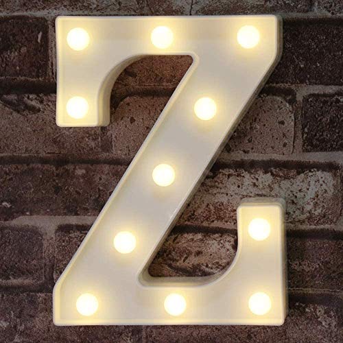 Pooqla LED Marquee Letter Lights Sign, Light Up Alphabet Letter for Home Party Wedding Decoration Z