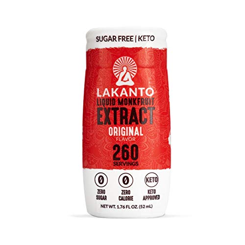 Lakanto Liquid Monkfruit Extract Drops - Zero Calorie, Zero Sugar, Keto Drink Sweetener, Sugar Substitute, On the Go, Tea, Coffee, Water, Smoothies, Other Drinks (Original - 1.76 Fl Oz - Pack of 1)