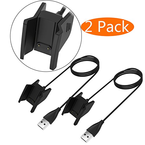 Book Cover Fitbit Alta HR Charger, KingAcc Replacement USB Charging Cable Cord Dock Charger for Fitbit Alta HR, Fitness Tracker Wristband Smart Watch (3Foot/1meter, 2-Pack)