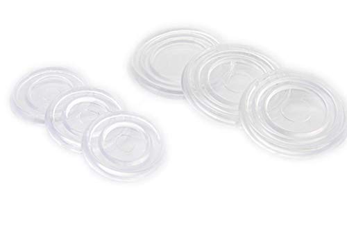 Clear Glass Table Top Bumpers Large Size Glass Table Top Spacers Non-Slip Glass Table Pad No-Adhesive Round Transparent Bumper Glass Table Rubber Buffer (25Pieces Large Size)