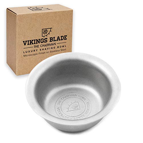 Book Cover VIKINGS BLADE 'The Chairman' Luxury Shaving Bowl, Heavy Stainless Steel (3â€ Diameter, Standard)