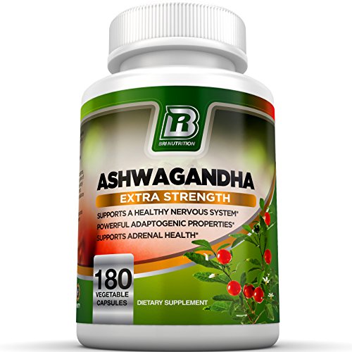 BRI Nutrition Ashwagandha - Premium Stress & Anxiety Relief w Energy Boost & Calm, Vegetarian Vegetable Capsules (180 Count)
