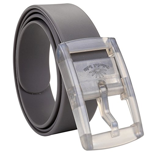 Faleto Rubber Golf Belts for Men Adjustable Cut-to-fit Waterproof Plastic Belt with Gift Box,Gray