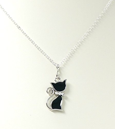 Children's Black Cat Pendant Necklace