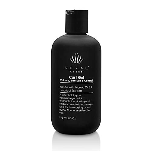 Royal Locks-Curl Gel | Curly Hair Styling Gel with Marula Oil, Frizz Control, Ultra Max Hold, For Curly & Coily Hair, Sulfate & Paraben Free, Cruelty & Alcohol Free (8.5 Oz)