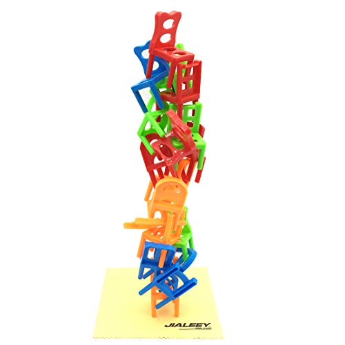 JIALEEY Balancing Toys Plastic Chairs Stacking Intelligence Multiplayer Balance Game Children Desk Play Game Toys for Kids Children Boy Girl Adults, 18PCS