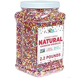 A Great Surprise Dye-Free Rainbow Sprinkles – 2.2 LB - Easter Natural Vegan Baking Toppings with No Artificial Dyes or Flavors – Non-GMO Jimmies for Cookies, Cakes, Ice Cream & Cupcakes