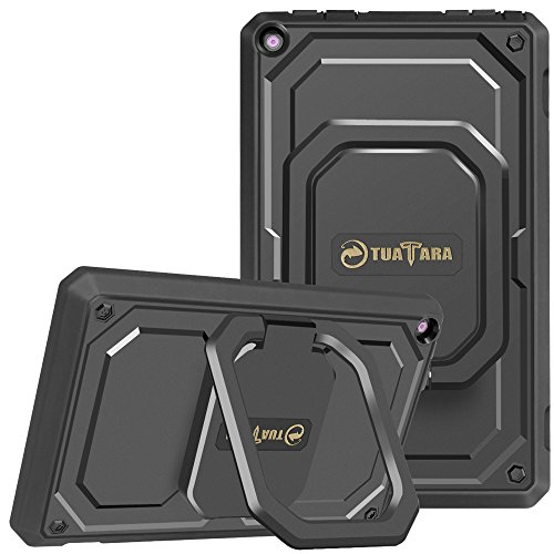 Fintie Shockproof Case for All-New Amazon Fire HD 8 (7th and 8th Generation Tablets, 2017 and 2018 Releases) - [Tuatara Magic Ring] [360 Rotating] Multi-Functional Grip Stand Carry Cover, Black
