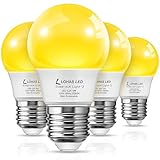 LOHAS Yellow LED Bug Light Bulbs, A15 Halloween Light Bulbs 40W Equivalent 5W E26 Colored Light Bulbs for Porch Lights Non-Dimmable for Home Lighting Decorative Outdoor Indoor Lamps, 4 Pack