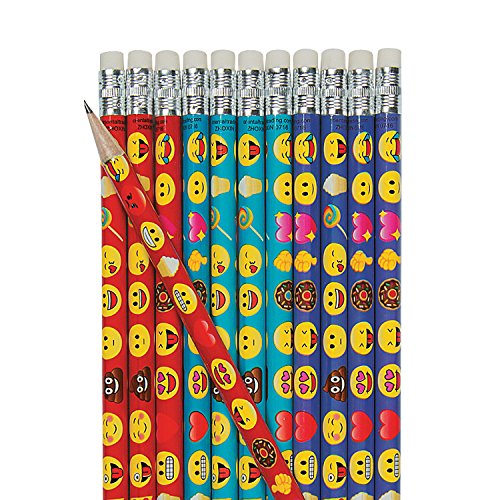 Fun Express - Emoji Pencil - Stationery - Pencils - Pencils - Printed - 24 Pieces