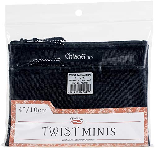 ChiaoGoo Twist Stainless Steel Interchangeable Set, 4-inch (10cm) Mini (7400-M)