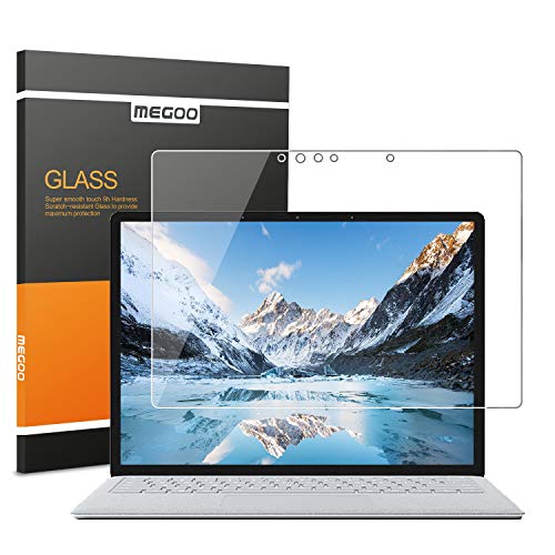 Book Cover Megoo Screen Protector for Surface Laptop 3 13.5 Inch, Tempered Glass/Easy Installation/Ultra Clear Screen, Compatible for Microsoft Surface Laptop 3/2/1-13.5 Inch