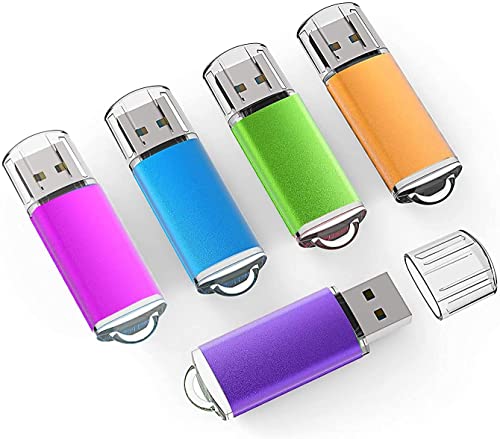 8G USB Flash Drive 5 Pack Easy-Storage Memory Stick K&ZZ Thumb Drives Gig Stick USB2.0 Pen Drive for Fold Digital Data Storage, Zip Drive, Jump Drive, Flash Stick, Mixed Colors