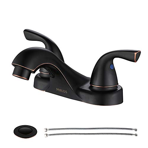 Book Cover PARLOS 2-Handle Bathroom Sink Faucet with Drain Assembly & Hose Lead-free cUPC, Oil Rubbed Bronze, 13590