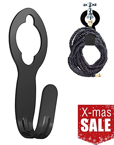 chic style Garden Hose Holder, Metal Garden Hose Carrier Cast Iron Black (Large)