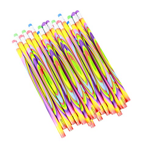 Colorful Tie Dye Pencils For School Supplies And Classroom Rewards - 24 Pencils