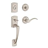 Baldwin Nautica, Front Entry Handleset with Interior Lever, Featuring SmartKey Deadbolt Re-Key Technology and Microban Protection, in Satin Nickel