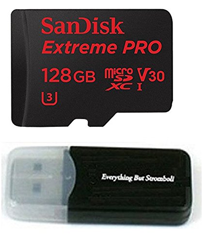 Book Cover 128GB Sandisk Extreme Pro 4K Memory Card for Gopro Hero 6, Fusion, Hero 5, Karma Drone, Hero 4, Session, Black Silver White - UHS-1 V30 128G Micro SDXC with Everything But Stromboli Card Reader