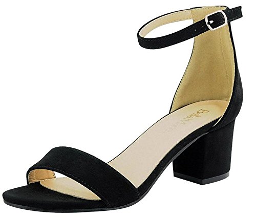 Bella Marie Women's Strappy Open Toe Block Heel Sandal