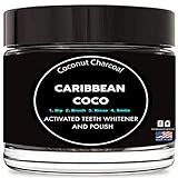 Caribbean Coco Activated Charcoal Teeth Whitening Toothpaste Powder - Organic Natural Carbon Coconut Formula for A Bright Smile - Made in The USA