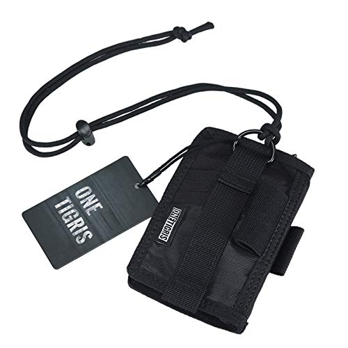 OneTigris ID Card Holder, Credit Card Organizer Neck Lanyard Key Ring Wallet Tactical Badge Holder
