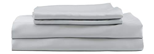 Book Cover HotelSheetsDirect Bed Sheets Set - 1600 Thread Count, 3 Pieces (1 Flat, 1 Fitted Sheet, 1 Pillow Cases) - 100% Bamboo Sheet Sets, Twin - Grey