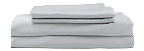 HotelSheetsDirect Bed Sheets Set - 1600 Thread Count, 3 Pieces (1 Flat, 1 Fitted Sheet, 1 Pillow Cases) - 100% Bamboo Sheet Sets, Twin - Grey