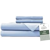 Hotel Sheets Direct 4 Piece Bed Sheet Set Full Size, 100% Viscose Derived from Bamboo Sheets Set with 2 Pillowcases, Cooling & Breathable Luxury Bedding, Moisture-Wicking & Silky Soft, Light Blue