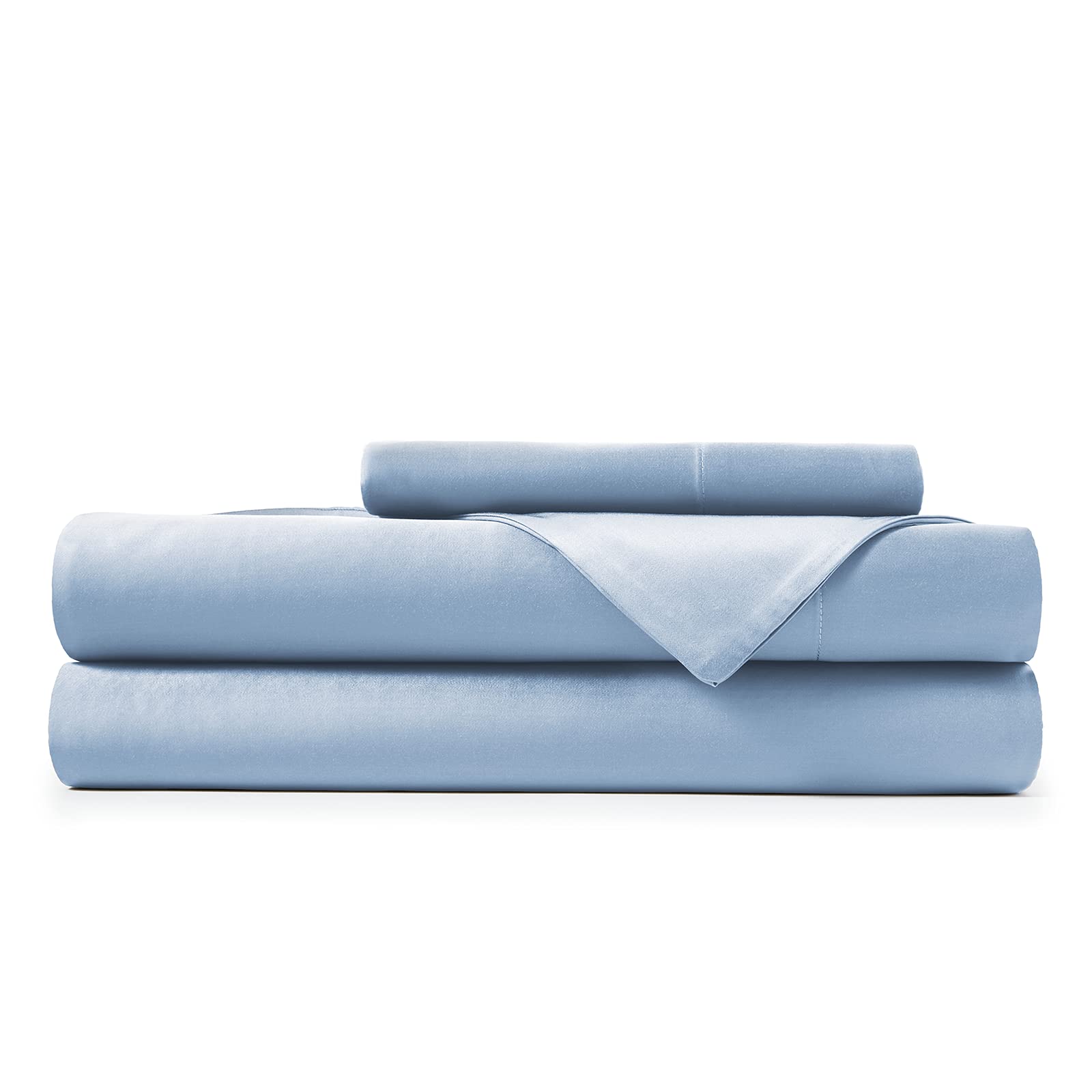 Hotel Sheets Direct 100% Bamboo Queen Pillowcases 20 x 30 inch - Better Than Silk, Cool, Soft, Great for Hair, Hypoallergenic - Light Blue
