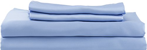 Book Cover Hotel Sheets Direct 100% Bamboo Bed Sheet Set - 4 Pieces Fitted Sheet, Flat Sheet, 2 King Size Pillowcases 20x40 inch - Soft as Silk - Machine Washable (King, Light Blue)