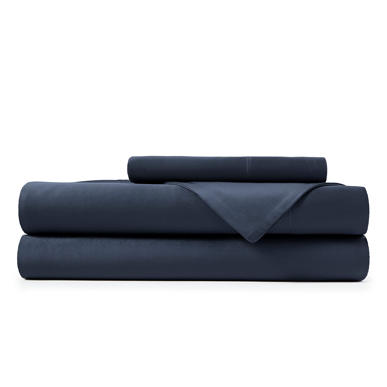 Hotel Sheets Direct Viscose Derived from Bamboo Bed Linen Set with Deep Pocket, 4-Piece Set, Navy Blue, Twin Navy Blue Twin