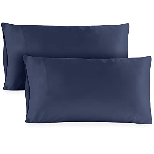 Book Cover HotelSheetsDirect 100% Bamboo Pillowcase Set (2 Pillowcases, Navy Blue)