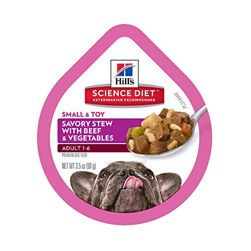 Hill's Science Diet Wet Dog Food, Adult, Small Paws for Small Breeds, Savory Stew Beef & Vegetables, 3.5 oz Cans, 12-pack