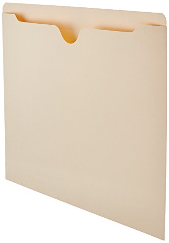 Book Cover AmazonBasics File Folders Jacket, Reinforced Straight-Cut Tab, Flat-No Expansion, Letter Size, Manila, 100-Pack - AMZ600
