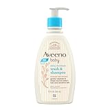 Aveeno Baby Daily Moisture Wash and Shampoo (354ml) | Cleanses hair & body | Oat kernel extract & glycerin | Tear-free, soap-free, paraben-free, hypoallergenic | US #1 Pediatrician recommended