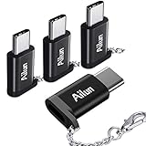 USB Type C Adapter,4 Pack,Ailun USB C to Micro USB Convert Connector,Compact with Keychain,Sync and Charge,for Galaxy s10 s10 Plus S9/S9+,MacBook,ChromeBook Pixel,Nexus 5X&More Type C Port Devices