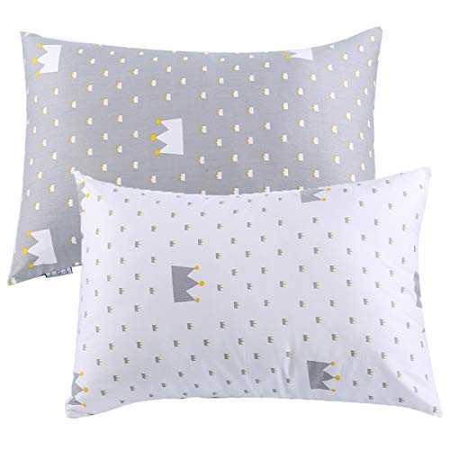 UOMNY Kids Toddler Pillowcases 2 Pack 100% Cotton Pillowslip Case Fits Pillows sizesd 13 x 18 or 12x 16 for Bedding Pillow Cover for Sleeping Toddlers,Nursery,Infant-Perfect for Travel,Toddler cot