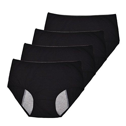 Phennie's Womens Big Girls Menstrual Period Briefs Panties Teen Girls Leak Proof Underwear Pack of 4