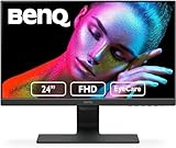 BenQ GW2480 Computer Monitor 24" FHD 1920x1080p | IPS | Eye-Care Tech | Low Blue Light | Anti-Glare | Adaptive Brightness | Tilt Screen | Built-in Speakers | DisplayPort | HDMI | VGA,Black