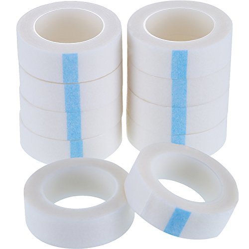eBoot 10 Rolls White Eyelash Tapes Fabric Eyelash Tapes for Eyelash Extension Supply, 0.5 inch x 10 Yards