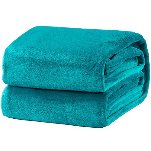 Bedsure Fleece Blanket Queen Size Teal Lightweight Super Soft Cozy Luxury Bed Blanket Microfiber