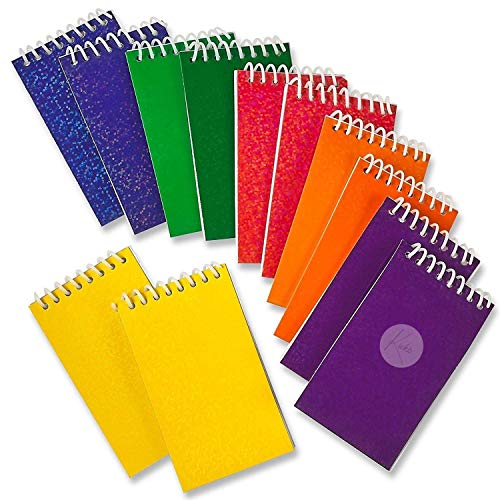 Kicko Mini Spiral Prism Notepads - 12 Pieces of Ruled Composition Spiral Notebooks for Students and Professionals - Journals, Diary, Homework, Scratches, themed Party Favors